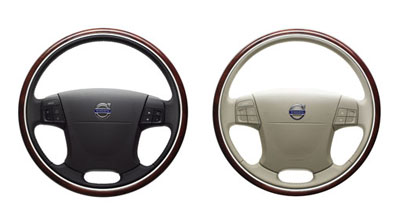 2008 Volvo XC70 Steering wheel, genuine walnut root/leather